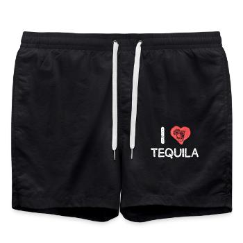 Ich Liebe Tequila Party Design - Badeshorts - Schwarz - Vorne - AI Model Male 185 light (185cm)