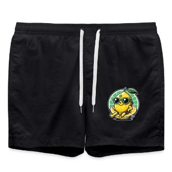 Cool Sunny Happy Lemon - Swim Trunks - black - Front - AI Model Male 185 light (185cm)