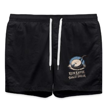 Banjo Spieler Bluegrass Musik Saiteninstrument - Badeshorts - Schwarz - Vorne - AI Model Male 185 light (185cm)