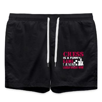 Chess Is A Funny Game - Swim Trunks - black - Front - AI Model Male 185 light (185cm)