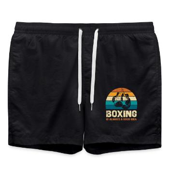 Boxen Ist Immer Eine Gute Idee - Badeshorts - Schwarz - Vorne - AI Model Male 185 light (185cm)