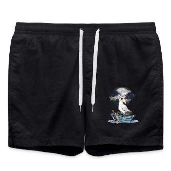 Seagull Seagulls Nature Conservation Pollution - Swim Trunks - black - Front - AI Model Male 185 light (185cm)