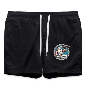Bodybuilder pumps iron: Feel the burning sensation - Swim Trunks - black - Front - AI Model Male 185 light (185cm)