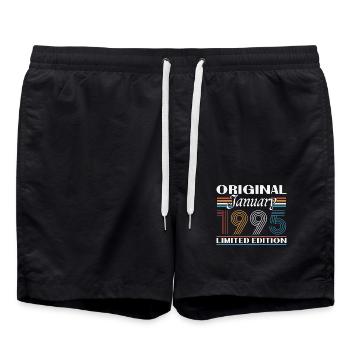 30 Years Birthday Gift Born In January 1995 - Swim Trunks - black - Front - AI Model Male 185 light (185cm)