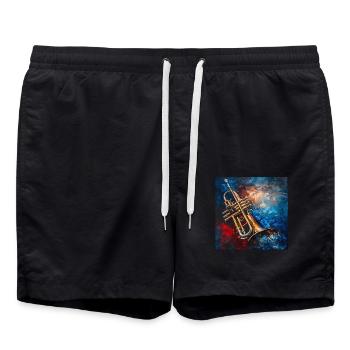 Trompette - Short de bain - noir - Devant - AI Model Male 185 light (185cm)