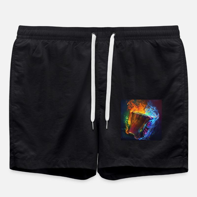 Akkordeon - Badeshorts - Schwarz