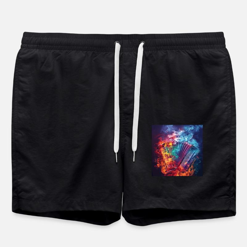 Akkordeon - Badeshorts - Schwarz