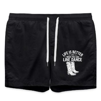 La danse en ligne apporte de la joie - Short de bain - noir - Devant - AI Model Male 185 light (185cm)