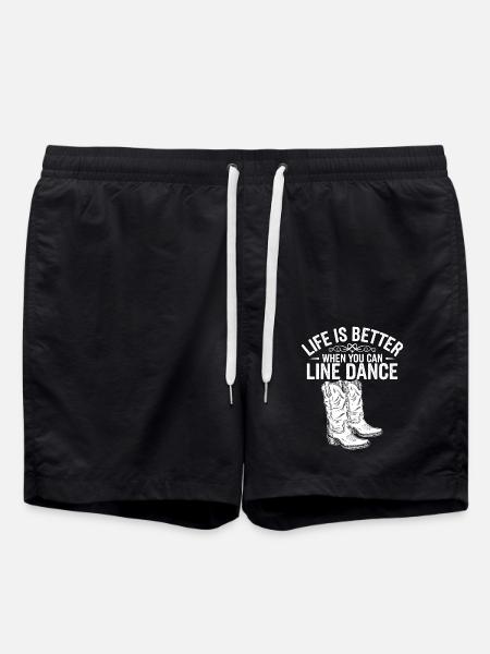 Line dancing brings joy - Swim Trunks - black