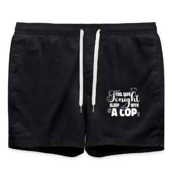 Sentez-vous en sécurité ce soir, dormez avec un - Short de bain - noir - Devant - AI Model Male 185 light (185cm)