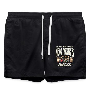 I'm only here for the New Year's snacks and food - Swim Trunks - black - Front - AI Model Male 185 light (185cm)