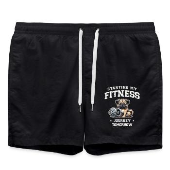 Demain, le voyage de remise en forme commence, la motivation physique - Short de bain - noir - Devant - AI Model Male 185 light (185cm)