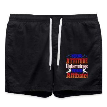 Climbing Your Attitude Determines Your Altitude - Swim Trunks - black - Front - AI Model Male 185 light (185cm)