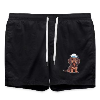 Teckel chien chiens Maritime Enfants Enfant Moin Ahoy - Short de bain - noir - Devant - AI Model Male 185 light (185cm)