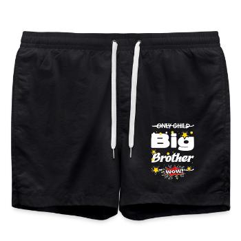 Seul enfant frère style bande dessinée - Short de bain - noir - Devant - AI Model Male 185 light (185cm)