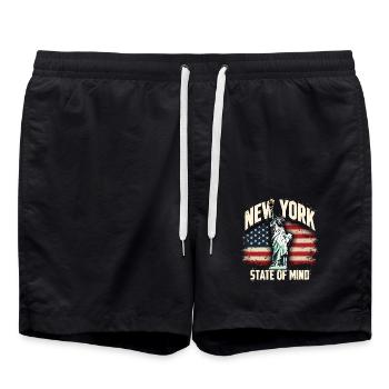 État de New York Statue de la Liberté Nyc - Short de bain - noir - Devant - AI Model Male 185 light (185cm)