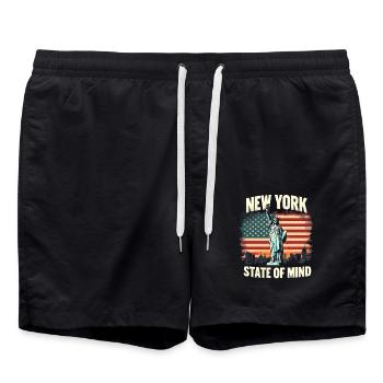 État de New York Statue de la Liberté Nyc - Short de bain - noir - Devant - AI Model Male 185 light (185cm)