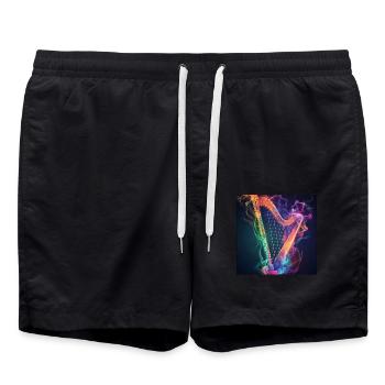 Harpe - Short de bain - noir - Devant - AI Model Male 185 light (185cm)