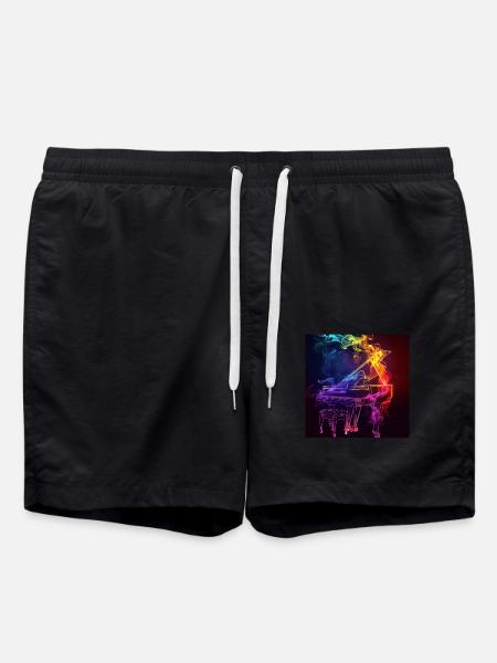 Klavier - Badeshorts - Schwarz