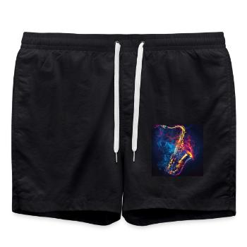 Saxophone - Swim Trunks - black - Front - AI Model Male 185 light (185cm)