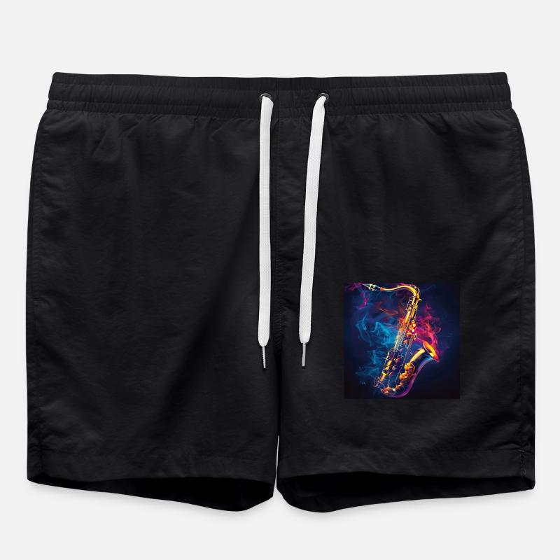 Saxophon - Badeshorts - Schwarz