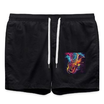 Tuba - Badeshorts - Schwarz - Vorne - AI Model Male 185 light (185cm)