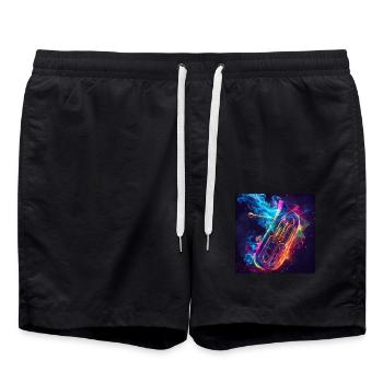 Tuba - Badeshorts - Schwarz - Vorne - AI Model Male 185 light (185cm)