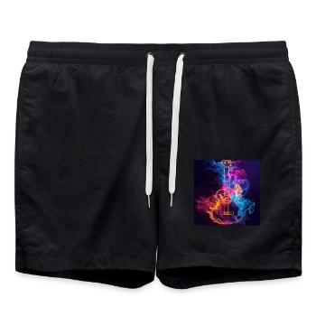 Ukulele - Badeshorts - Schwarz - Vorne - AI Model Male 185 light (185cm)