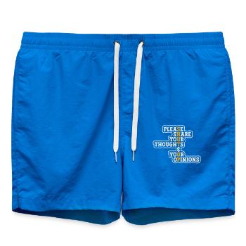 Please share your thoughts and opinions Shut up - Swim Trunks - cobalt blue - Front