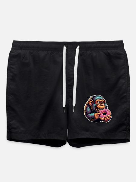 Neanderthal Donut - Swim Trunks - black