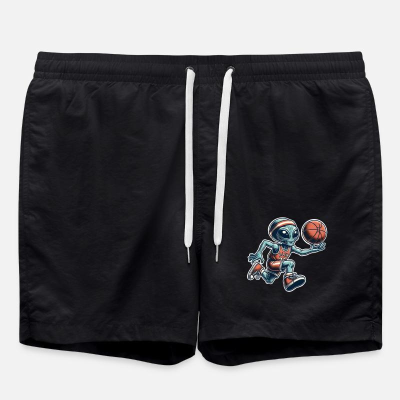 Alien Basketball Dunking - Swim Trunks - black
