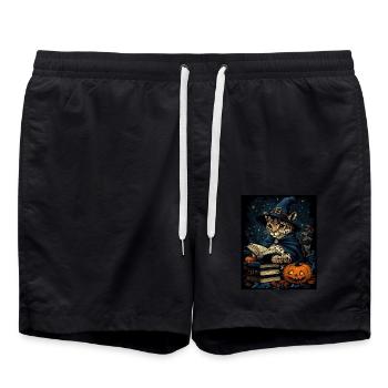 Cadeau d’Halloween Femmes Wildcat Hommes Enfants - Short de bain - noir - Devant - AI Model Male 185 light (185cm)