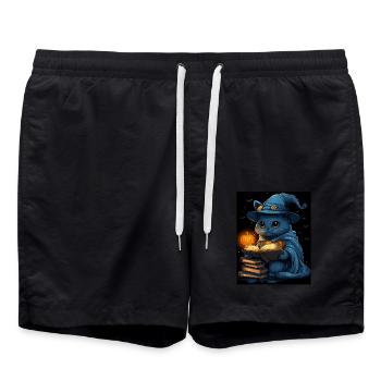Halloween Gift Women Cat Men Kids Decoration - Swim Trunks - black - Front - AI Model Male 185 light (185cm)