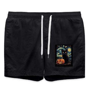 Halloween Gift Women Cat Men Kids Decoration - Swim Trunks - black - Front - AI Model Male 185 light (185cm)