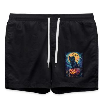 Halloween Gift Women Cat Men Kids Decoration - Swim Trunks - black - Front - AI Model Male 185 light (185cm)