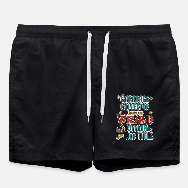 Garbage collector Wizard - Swim Trunks - black