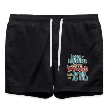 Lagerlogistiker Wizard - Badeshorts - Schwarz - Vorne - AI Model Male 185 light (185cm)