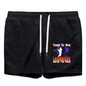 Trample The Weak Lacrosse Hurtle The Dead - Swim Trunks - black - Front - AI Model Male 185 light (185cm)