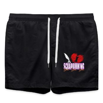 I Love Scrapbooking - Swim Trunks - black - Front - AI Model Male 185 light (185cm)