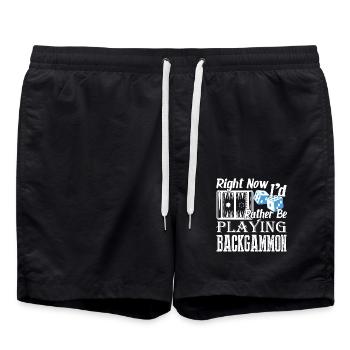 Right Now I'd Rather Be Playing Backgammon - Swim Trunks - black - Front - AI Model Male 185 light (185cm)