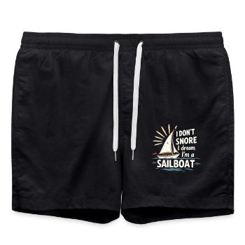 I Don't Snore I Dream In A Sailboat Sailing - Swim Trunks - black - Front - AI Model Male 185 light (185cm)