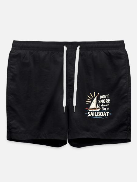 I Don't Snore I Dream In A Sailboat Sailing - Swim Trunks - black