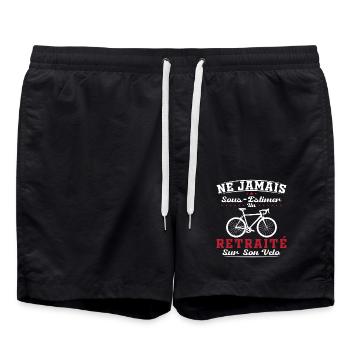 Un Retraité Sur Son Vélo Humour Retraite Cycliste - Short de bain - noir - Devant - AI Model Male 185 light (185cm)