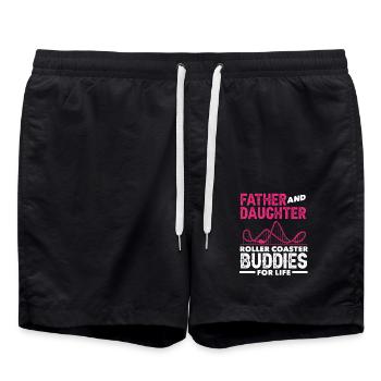 Roller Coaster Vater Und Tochter Freunde - Badeshorts - Schwarz - Vorne - AI Model Male 185 light (185cm)