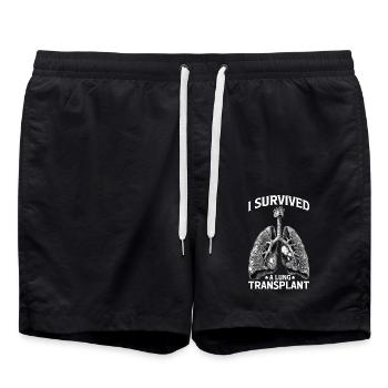 I Survived A Lung Transplant - Badeshorts - Schwarz - Vorne - AI Model Male 185 light (185cm)