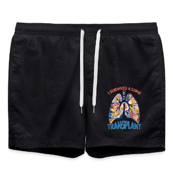 I Survived A Lung Transplant 2 - Badeshorts - Schwarz - Vorne - AI Model Male 185 light (185cm)