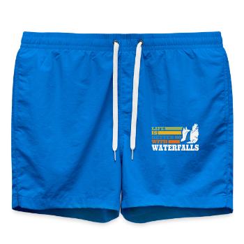 Life is better with waterfalls nature - Swim Trunks - cobalt blue - Front