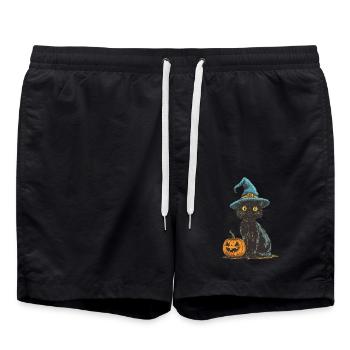 Halloween Gift Women Cat Men Kids Decoration - Swim Trunks - black - Front - AI Model Male 185 light (185cm)
