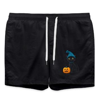 Halloween Gift Women Cat Men Kids Decoration - Swim Trunks - black - Front - AI Model Male 185 light (185cm)