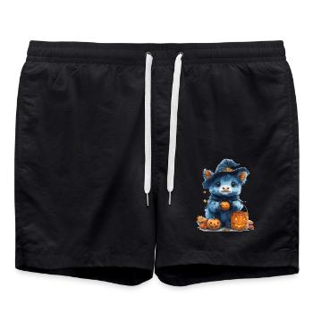 Halloween Cadeau Femmes Vache Hommes Enfants Décoration - Short de bain - noir - Devant - AI Model Male 185 light (185cm)